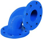 Q flanged bend DN 100, l180 acc. To DIN28637, gray cast iron GJL