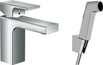 Bateria umywalkowa 100 z główką Bidette i wężem 160 cm, bez kompletu odpływowego Vernis Shape chrom