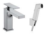 Bateria umywalkowa 110 z główką Bidette i wężem 160 cm, komplet odpływowy Push-Open Tecturis E chrom
