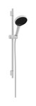 Zestaw prysznicowy 130 3 strumieniowy z drążkiem S Puro 65 cm PushSlider i tekstylnym wężem Designflex 160 cm Rainfinity biały Matowy