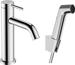Bateria umywalkowa 110 z główką Bidette i wężem 160 cm, komplet odpływowy Push-Open Tecturis S chrom