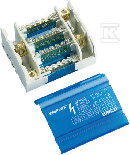 Čtyřpólový rozvodný blok TD100/125A - 563820