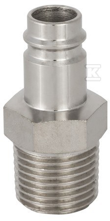 Króciec szybkozłącza DN10 G1/2z, stal - K27 GZ12