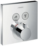 Hansgrohe ShowerSelect termosztatikus csaptelep, rejtett telepítés, 2 vevőhöz, elem 15763000