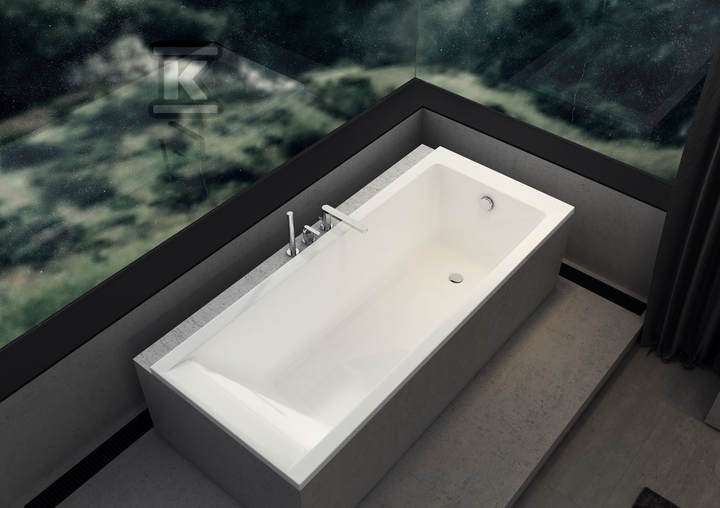 Rectangular bathtub 140x70x40.5 cm with - 15848230