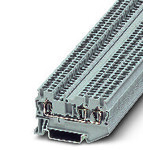 Złączka przelotowa sprężynowa, 3-przyłączowa, 1,5 mm2, 17,5 A, 500 V, szyna NS 35, niebieska