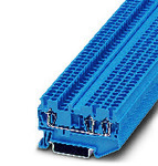 Złączka przelotowa sprężynowa, 3-przyłączowa, 2,5 mm2, 24 A, 800 V, szyna NS 35, niebieska