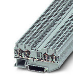 Złączka przelotowa sprężynowa, 4-przyłączowa, 1,5 mm2, 17,5 A, 500 V, szyna NS 35, niebieska