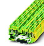 Zacisk przewodu ochronnego PE, sprężynowy, 4-przyłączowy, 2,5 mm2, szyna NS 35, zielono-żółty