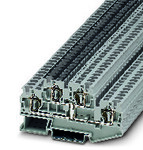 Złączka dwupoziomowa z łącznikiem potencjału, sprężynowa, 4 mm2, 30 A, 500 V, szyna NS 35, szara