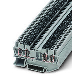 Złączka przelotowa sprężynowa, 4-przyłączowa, 2,5 mm2, 22 A, 800 V, szyna NS 35, szara