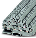 Złączka wielopoziomowa sprężynowa, 3-poziomowa, 6-przyłączowa, 2,5 mm2, 20 A, 500 V, szyna NS 35, szara