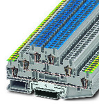Złączka wielopoziomowa sprężynowa, 3-poziomowa, 6-przyłączowa, 2,5 mm2, 22 A, 500 V, szyna NS 35, szara