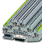 Złączka wielopoziomowa sprężynowa, 3-poziomowa, 6-przyłączowa, 2,5 mm2, 22 A, 500 V, szyna NS 35, szara