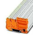 Złączka instalacyjna PE sprężynowa 250 V 30 A, 4 przyłącza, 2,5 mm2, pomarańczowa