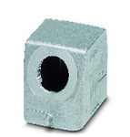Obudowy wtyku B6, do pałąka wzdłużnego, materiał: odlew aluminiowy ciśnieniowy, odporny na wodę morską, odejście kabla: 1, boczne, 1x M20, wysokość: 52 mm, dławnica kablowa: bez, Standard