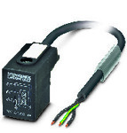 Kabel czujnika/urządzenia wykonawczego, 3-bieg., PUR bez halogenów, czarno-szary (RAL 7021), wolny koniec przewodu, na Wtyk zaworowy BI (11 mm), z 1 LED, Układ: dioda Zenera, długość kabla: 3 m