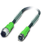Kabel czujnika/urządzenia wykonawczego, 3-bieg., PUR bez halogenów, czarno-szary (RAL 7021), Wtyki proste M12, kodowanie: A, na Gniazdo proste M8, kodowanie: A, długość kabla: 0,3 m