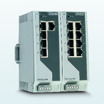 Managed Switch 2000 seria, 8 Porty RJ45 10/100/1000 Mb/s, stopień ochrony: IP20, Temperatura otoczenia (praca): 0 °C ... 60 °C, Zakres napięcia zasilania: 18 V DC ... 32 V DC, PROFINET Conformance Class A, Proces rozwoju certyfikowany zgodnie z normą IEC 62443-4-1, Certyfikat produktu wg IEC 62443-4-2
