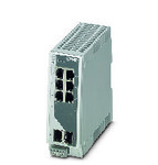 Managed Switch 2000 seria, 6 Porty RJ45 10/100/1000 Mb/s, 2 Porty SFP 100/1000 Mbit/s, stopień ochrony: IP20, Temperatura otoczenia (praca): -40 °C ... 70 °C, Zakres napięcia zasilania: 12 V DC ... 57 V DC, PROFINET Conformance Class B, Rozszerzony zakres temperatur, Proces rozwoju certyfikowany zgodnie z normą IEC 62443-4-1, Certyfikat produktu wg IEC 62443-4-2
