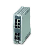 Managed Switch 2000 seria, 4 Porty RJ45 10/100/1000 Mb/s, 2 Porty SFP 100/1000 Mbit/s, 2 Combo-Ports, stopień ochrony: IP20, Temperatura otoczenia (praca): -40 °C ... 70 °C, Zakres napięcia zasilania: 12 V DC ... 57 V DC, PROFINET Conformance Class B, Rozszerzony zakres temperatur, Proces rozwoju certyfikowany zgodnie z normą IEC 62443-4-1, Certyfikat produktu wg IEC 62443-4-2