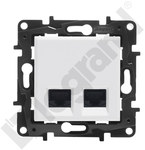 Подвійна розетка 2xRJ45 cat.5e FTP - біла, NILOE STEP