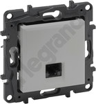 RJ45 cat.5e UTP socket - aluminum color, NILOE STEP