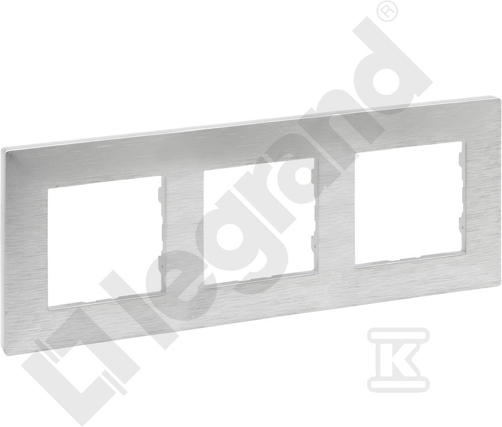 3x triple frame - brushed aluminum, - 863893