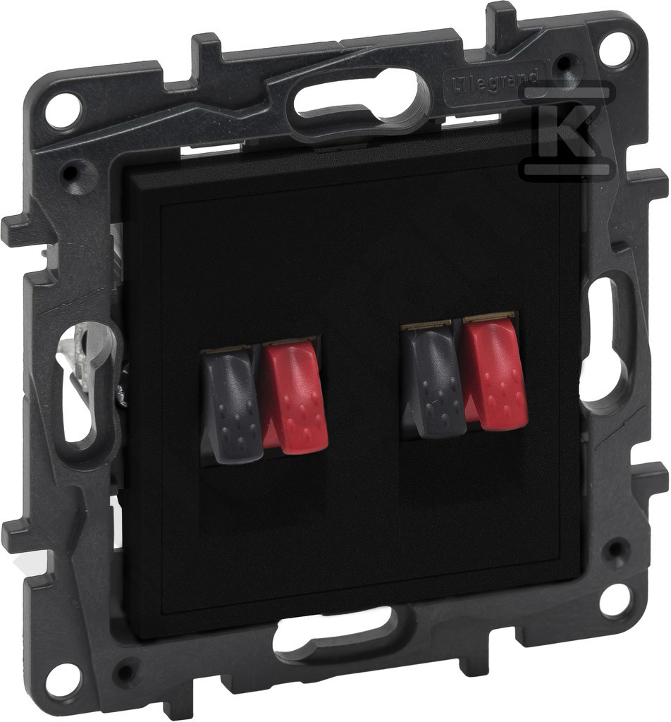 Double speaker socket - black color, - 863586