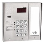 Basic panel with hood and information module, with RFID reader