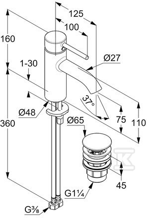 Bateria umywalkowa Kludi Bozz - 382660576