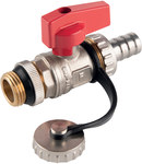 Drain ball valve with seal, nipple, 3/8", F-Comfort