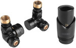 Decorative axial thermostatic set, black