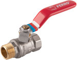 Nut-nipple ball valve with lever, 3/4", F-Comfort