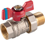 Nut-nipple ball valve, butterfly, with screw connection, 1 ", F-Comfort