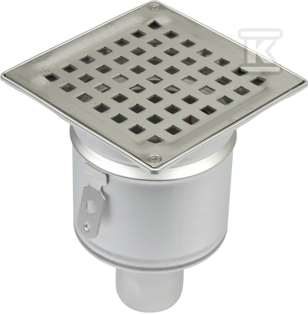 Bathroom inlet body with square grate - 160.300.050