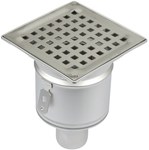 Bathroom inlet body with square grate (to be purchased siphon 502.050.110 and optional filter 502.000.000 S) vertical drain Ø50 MM