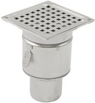 Bathroom inlet body with square grate (to be purchased siphon 502.050.110 and optional filter 502.000.000 S) vertical drain Ø75 MM