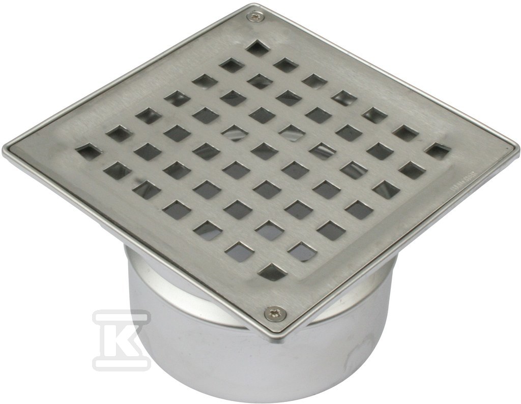 Bathroom inlet body with square grate - 160.300.110