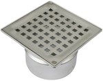 Bathroom inlet body with square grate (to be purchased siphon 502.050.110 and optional filter 502.000.000 S) vertical drain Ø110 MM