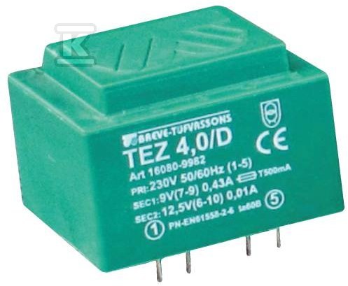 Transformer TEZ 4,5/D 230/ 9- 9V - 16009-8970