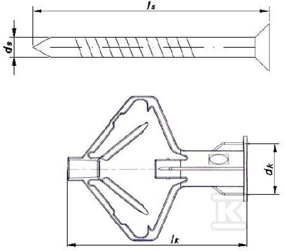 Złącze rozporowe metalowo-tworzywowe - B2067145-10E