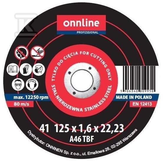 INOKS disk za sečenje 125x1.6x22 ONLINE - 9D14325161