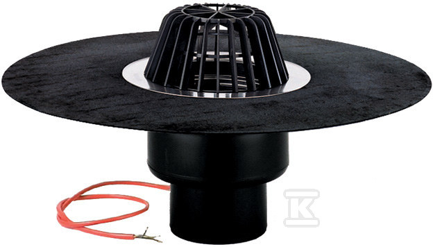 Roof drain, flat gravity, heated 160mm - HL62.1H/5