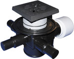 Wpust piwniczny podłogowy DN75/110 poziomy z zaworem zwrotnym, 3 dopływami DN40/50, nasadą żeliwną 150x150mm kl.L15 (1,5t)