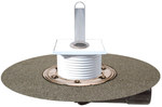 Wpust stropowy DN50/75 mimosrodowy z kołnierzem bitumicznym fi420mm, syfonem i rurką spiętrzającą, ramą 100x100mm i rusztem ze stali szlachetnej