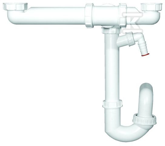 Double siphon for PP sink DN50x6/4' - HL126.2/50