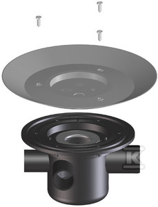 Floor inlet body, DN50 horizontal with 3 side inlets DN40/50 and ...