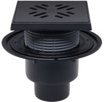 Wpust stropowy DN50/75/110 pionowy z kołnierzem przyłączeniowym, syfonem, ramą i rusztem z żeliwa 150x150mm L15-1,5 t