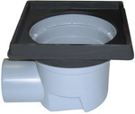 Wpust podwórzowy Perfekt DN110 z odejściem poziomym, ramą z żeliwa 260x260mm